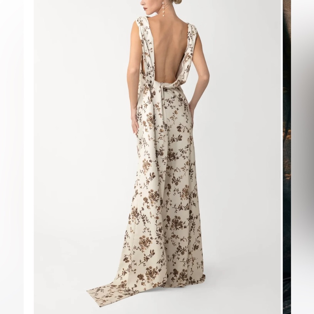 Sau Lee Cali sleeveless high neck maxi in beige - Picture 2 of 7